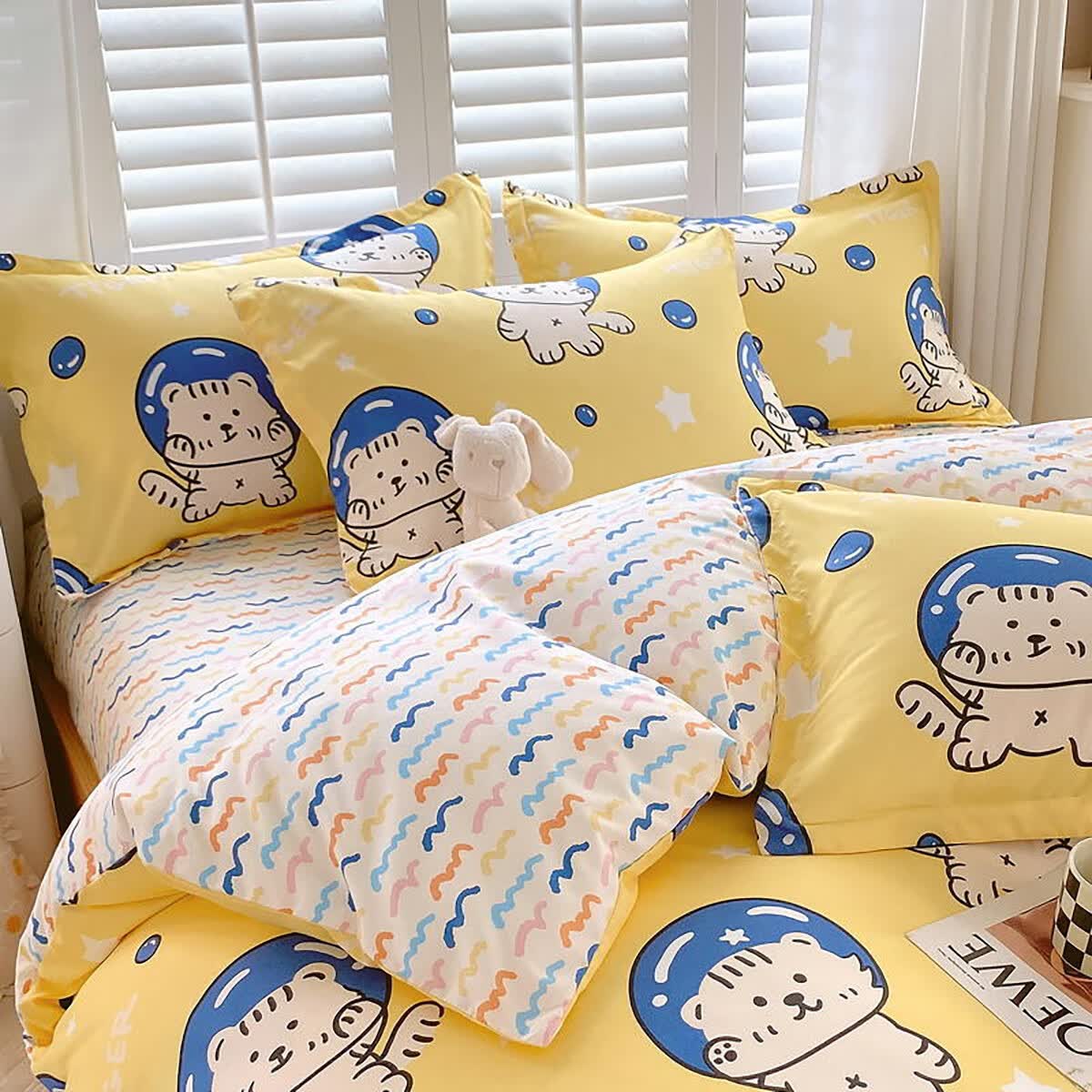 红豆家纺AB版可裸睡被套单件卡通印花床上用品150x200x230单人双人被罩 太空虎 150x200cm单被套高性价比高么？