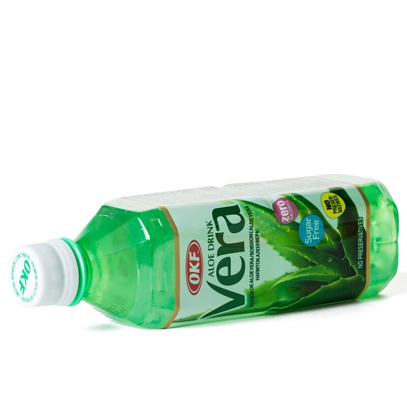 OKF 韩国进口无糖芦荟饮料500ml 0糖0脂0卡内含7%库拉索芦荟颗粒饮品 无糖芦荟500ml*12瓶