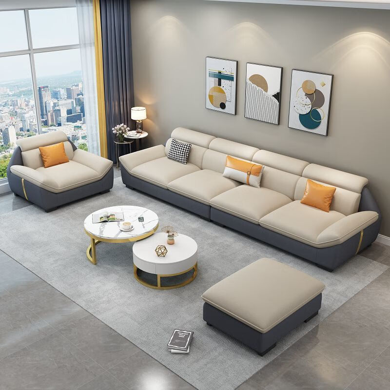 罗籍居2024新款简约布艺沙发现代客厅沙发大小户型科技布乳胶款贵妃沙发 单人位 纳米科技布(海绵款)