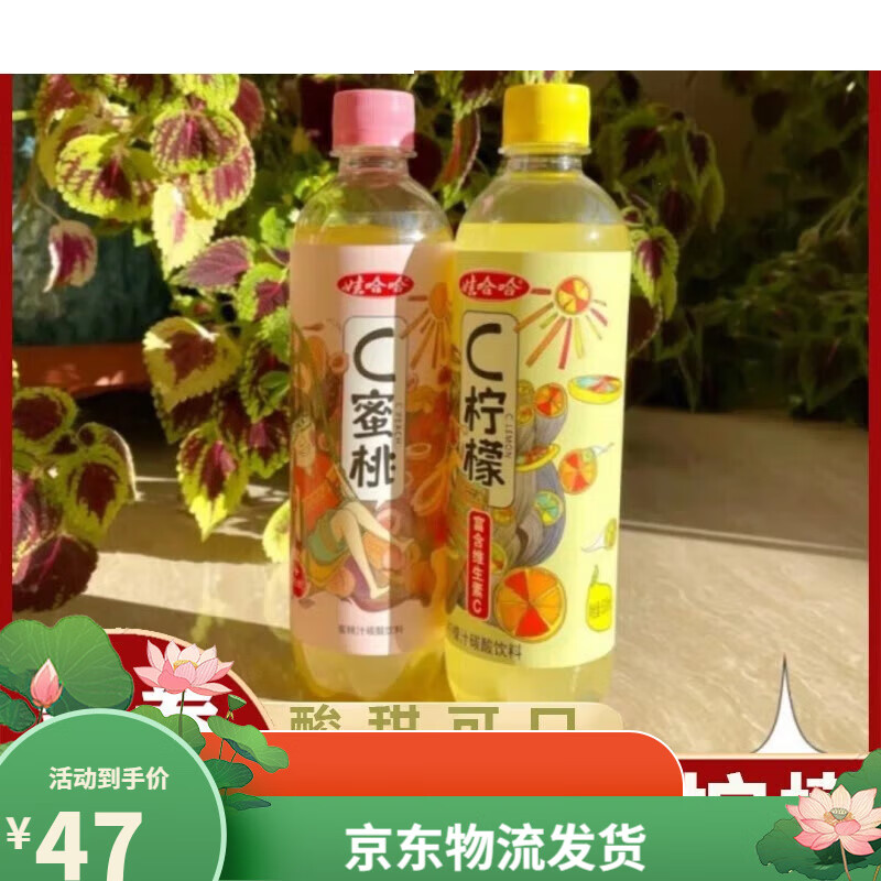娃哈哈c西柚柠檬530ml碳酸饮料网红款 c柚5瓶