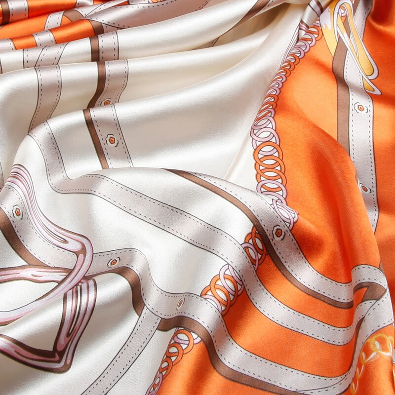 达芬奇密码 春秋季薄款大方巾女韩国百搭丝巾空姐领巾外搭防晒 饰带 桔色