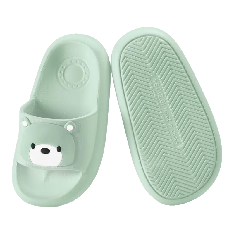 樸西兒童拖鞋室內(nèi)居家浴室防滑外穿2025男女童夏季新款小熊涼拖鞋 薄荷綠 30 (200mm)
