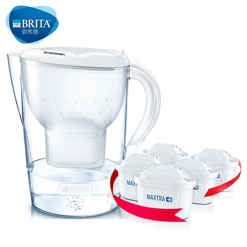 碧然德（BRITA）过滤净水器 家用滤水壶 净水壶 Marella 海洋系列 3.5L（白色）一壶六芯装