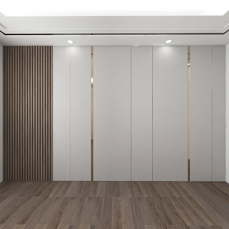 施韵令床头背景墙板新中式木饰面格栅电视机背景墙硬包沙发床 免漆板