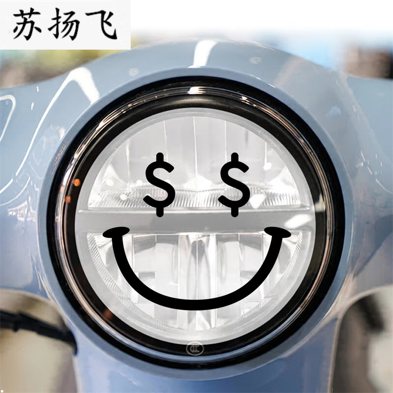 la贴纸ns125la大灯装饰表情包笑脸贴个性拉花贴画 大灯表情贴a款_财迷