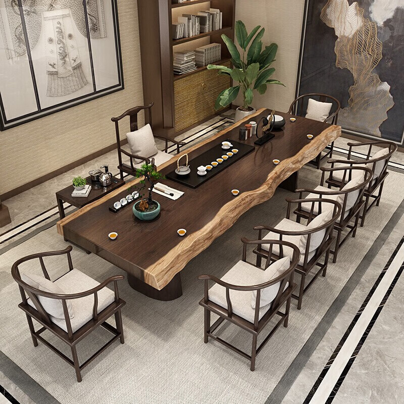 欧迪路茶台实木茶桌功夫大板禅意新中式现代简约创意家用茶几茶桌椅组合 支持定制 组装怎么看?