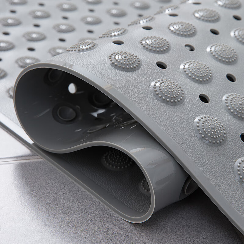 Rui.B浴室防滑垫孕妇老人洗澡淋浴房按摩吸盘防滑防摔垫卫生间防滑地垫 灰色 80*80cm超大更安全