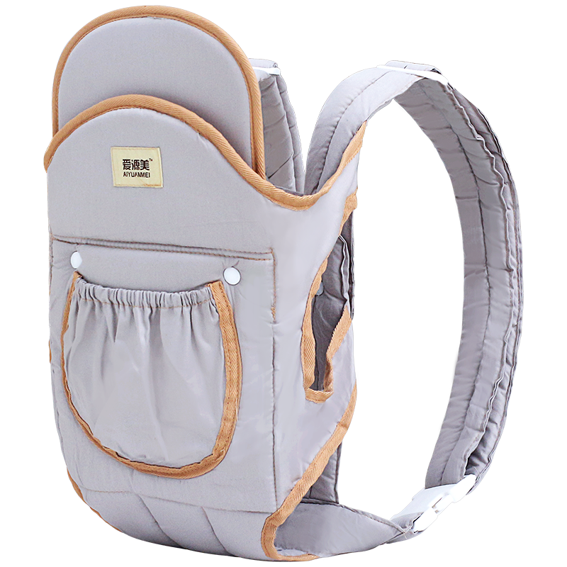 愛(ài)源美(aiyuanmei)新生嬰兒背帶前抱橫抱式四季透氣初生外出后背簡(jiǎn)易老式傳統輕便 純灰色布款 四合一