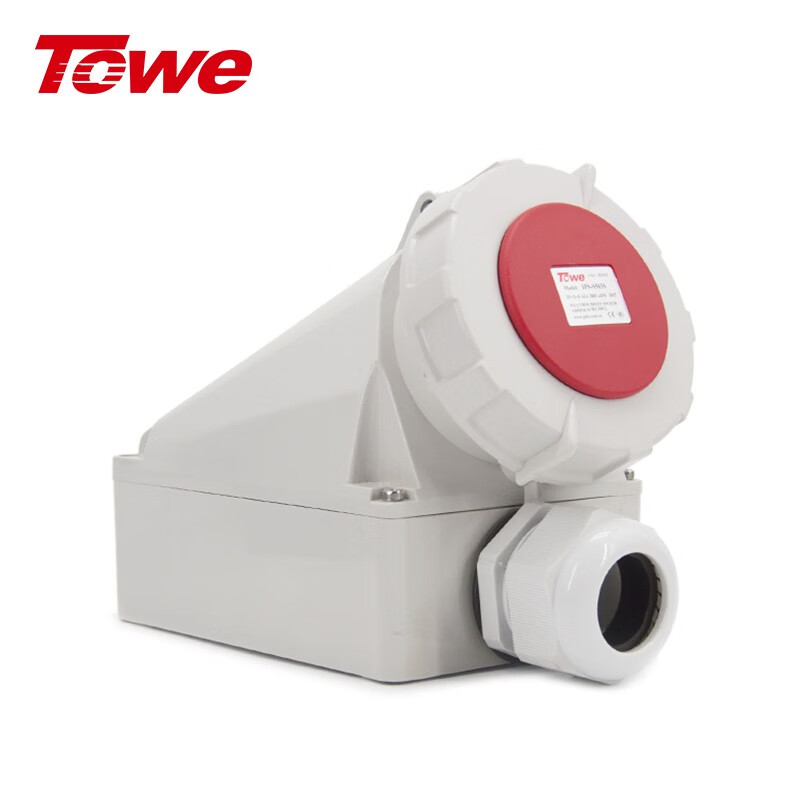 同为(towe)63a工业连接器航空插头插座ip67 63a 五芯工业明装插座ips6