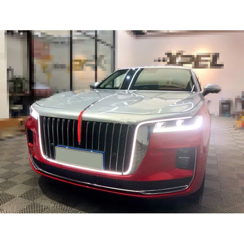 适用于【包安装】2023款红旗h9中网流光灯机盖灯改装件流光车标 h9