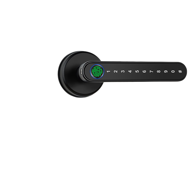 深麗安門(mén)鎖室內臥室房門(mén)鎖指紋鎖密碼鎖智能辦公室電子鎖家用木門(mén)鎖具S1 單舌 指紋/鑰匙/密碼/ 藍牙版 上門(mén)安裝