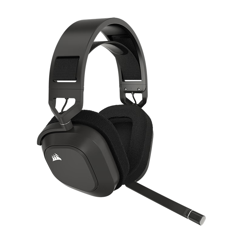 美商海盗船 HS80 MAX 耳罩式头戴式2.4GHz双模游戏耳机 黑色 无线版