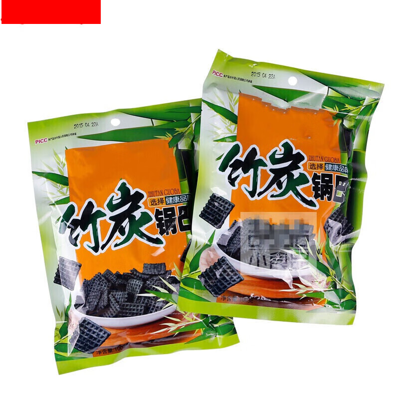 春锦秋鲤琥珀小米竹炭锅巴90g*10包 80后怀旧办公室休闲零食竹炭味