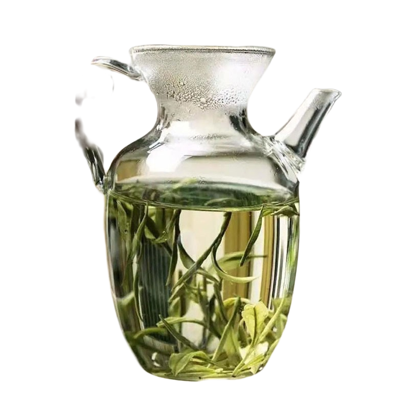 豐陶張生 日式加厚耐熱玻璃過(guò)濾龍井綠茶壺仿宋執壺花茶泡茶器套裝公道杯 綠茶公道壺350毫升
