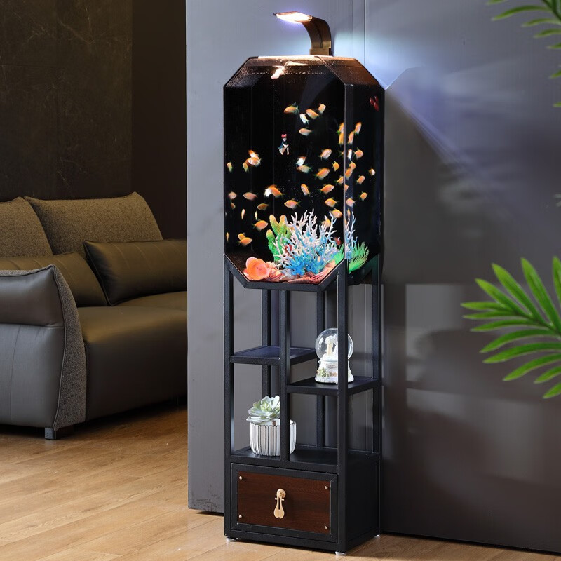海丽雅(hailiy)新款创意生态客厅鱼缸小型免换水金鱼缸水族箱圆柱小型