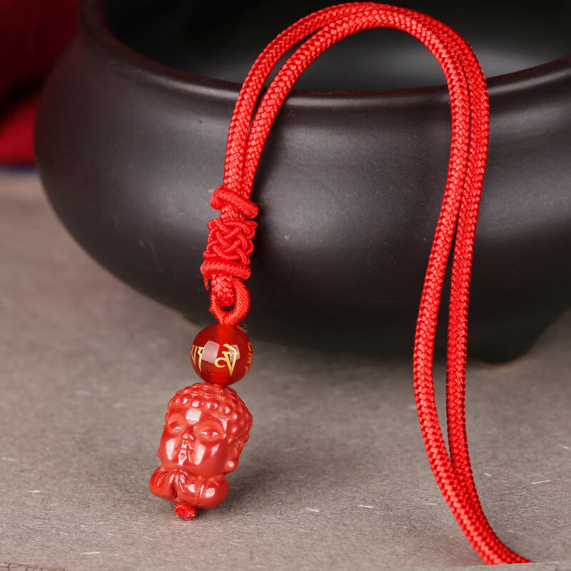 宝宝佛护身符吊坠释迦牟尼佛压惊保平安小佛本命年随身挂件 红绳款