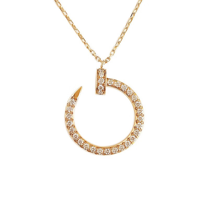 名奢汇【二手95新】卡地亚 cartier 18k黄金满钻钉子项链二手奢侈品