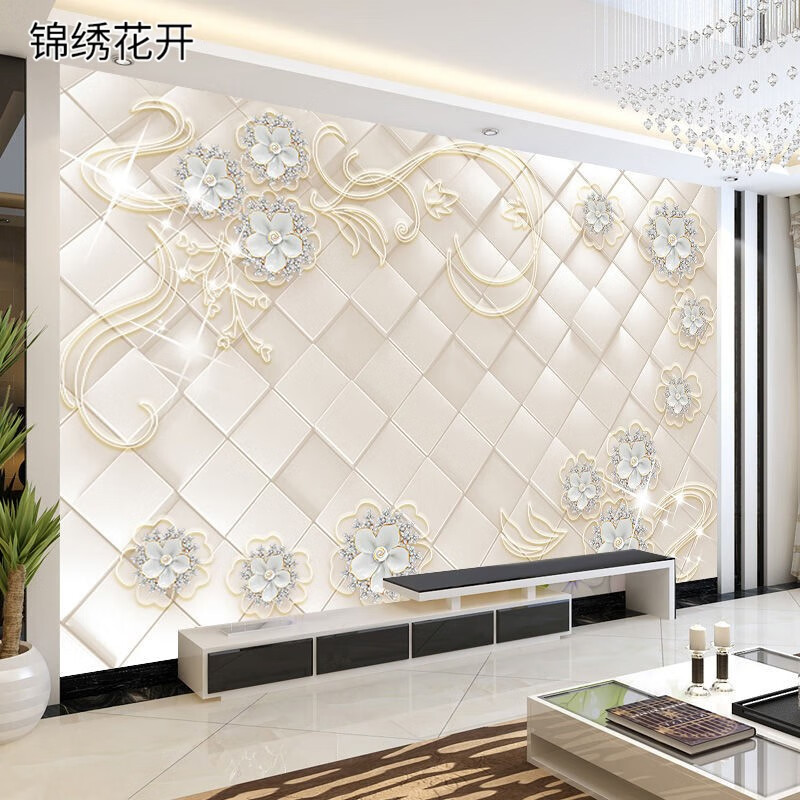 现代大气沙发背景墙布装饰壁布客厅影视墙壁画简欧电视墙画墙纸定制