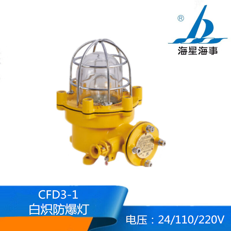 海星海事船用铜铸白炽防爆灯cfd3-1/cfd4防水40w60w 海星防爆灯cfd3-1