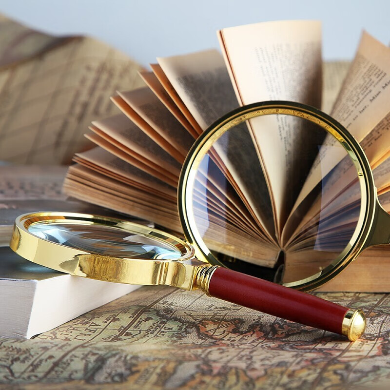 BIJIA放大镜美式光学金属手持鉴定阅读便携多场景用途高倍放大镜 加大版090(加长手柄)广角款