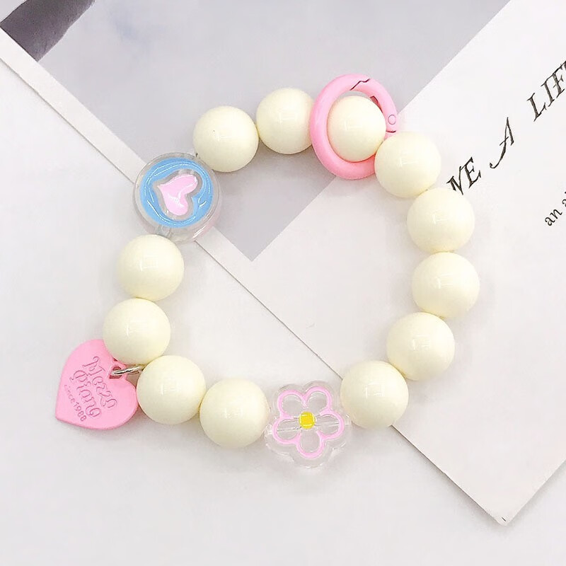 品陌 新款糖果色手环挂件亚克力串珠手机壳挂件挂饰ins风手机挂绳短款