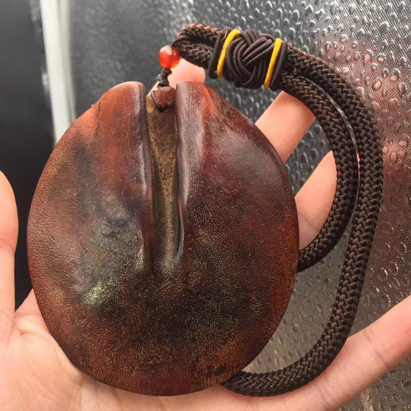 天然黑驴蹄子吊坠牌子随型手把件平安牌鱼子纹似xnj 图片色