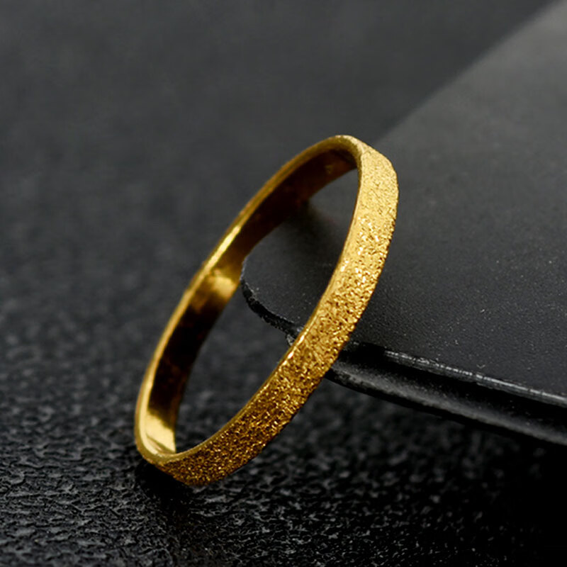 匠蕴黄金戒指女男素圈足金999简约磨砂细款情侣尾戒送女友老婆妈妈 6
