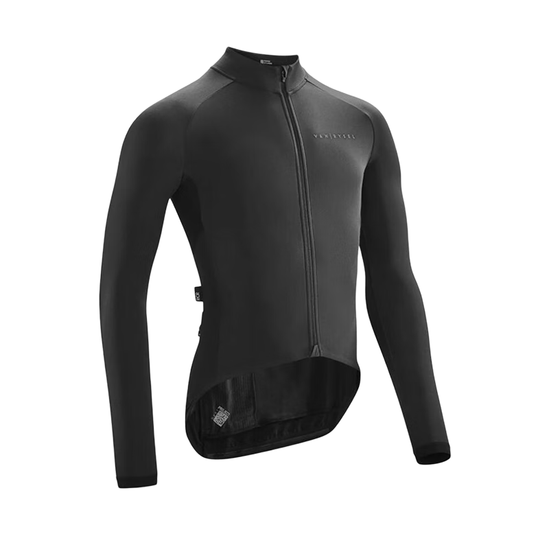 DECATHLON 迪卡侬 公路山地自行车长袖骑行服男士RCR专业上衣衣服OVBAP 黑色 XL