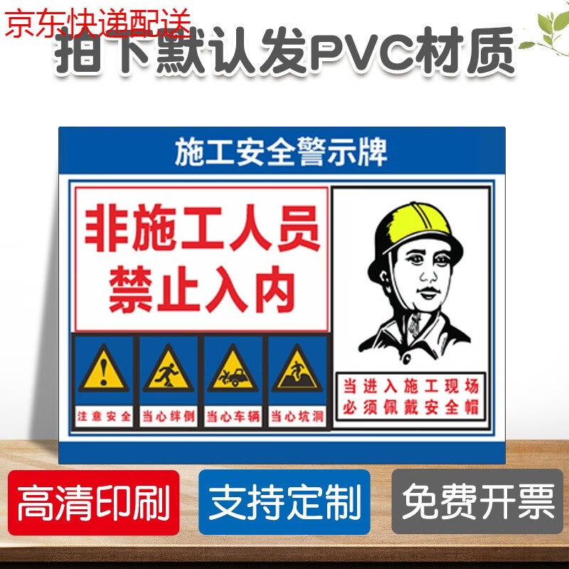 工地施全标识牌道路施工现场禁止入内必须佩戴安全帽文明施工牌当心