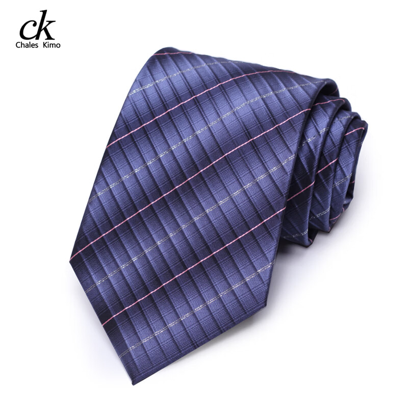 CHALES KIMO领带男10cm宽版正装商务拉链款纯色送父亲加宽超大号免打结婚高档 H196-(宽10cm） 拉链免打款