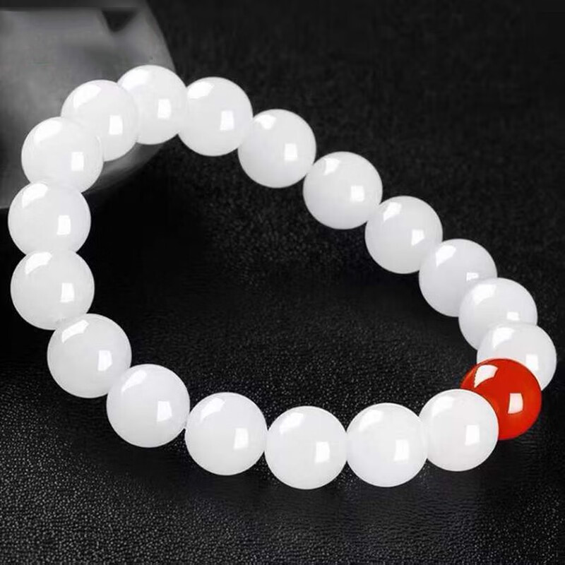 靳钰晨  石英岩玉手串转运珠手链男女款手链情侣简约款附证书 款式一