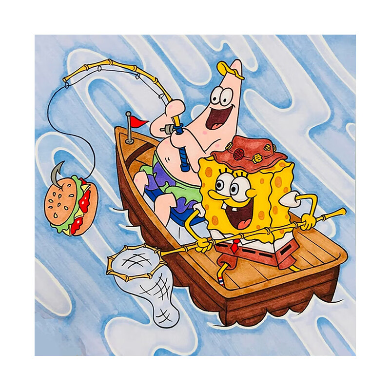 琴棋书画数字油画diy油彩画水彩海绵宝宝涂色填充装饰画自己手工填色