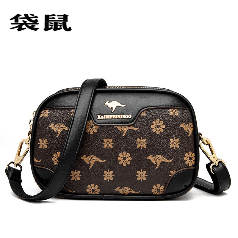 袋鼠【人气旗舰】新包包女包斜挎包女时尚印花单肩包女小包女 花瓣配