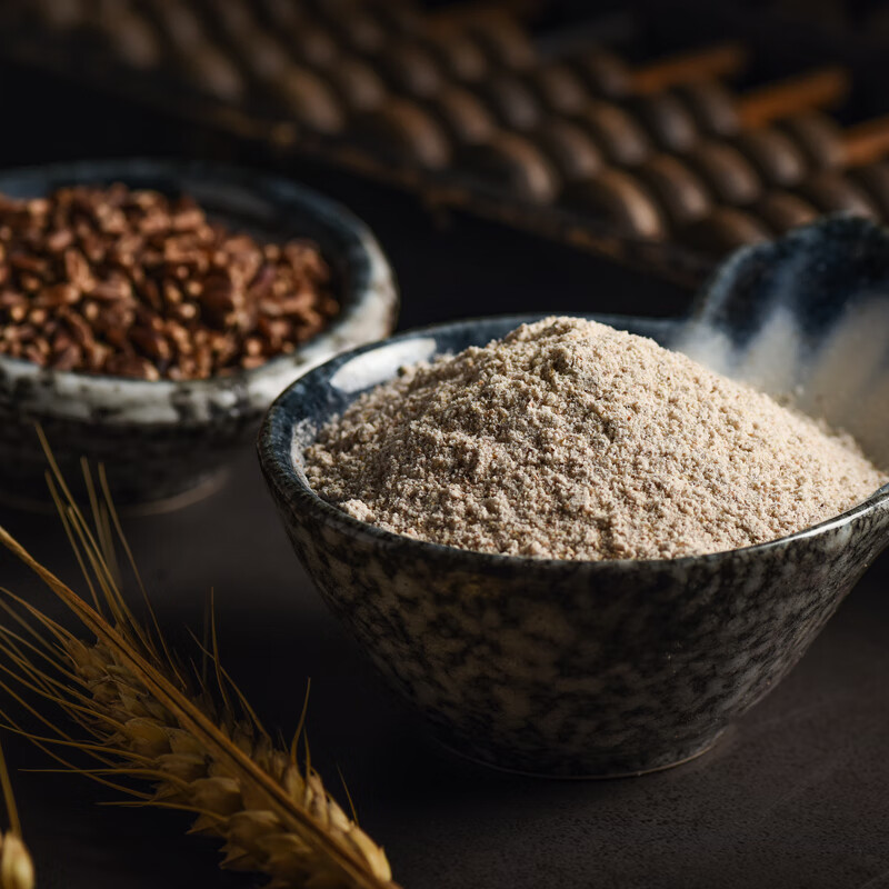黑全麦面粉含麦麸黑麦粉家用荞麦无添加纯黑小麦馒头面包低筋面粉5斤 5斤
