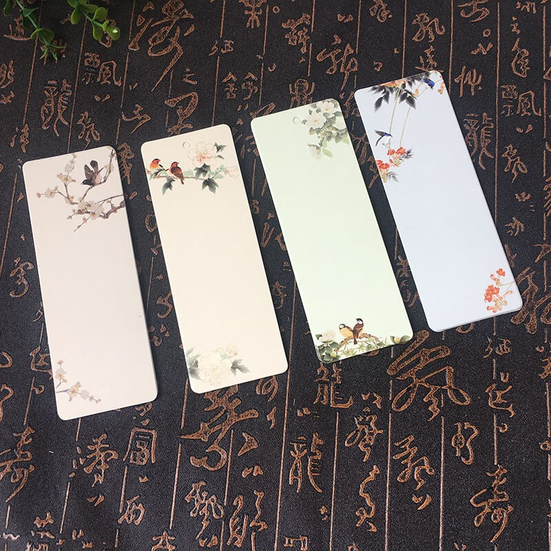 igiftfire 书签 古风水墨国画书签纸质创意中国风古典花鸟山水带流苏