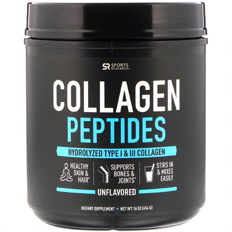 sports research collagen peptidesv胶原蛋白肽i和iii型454g