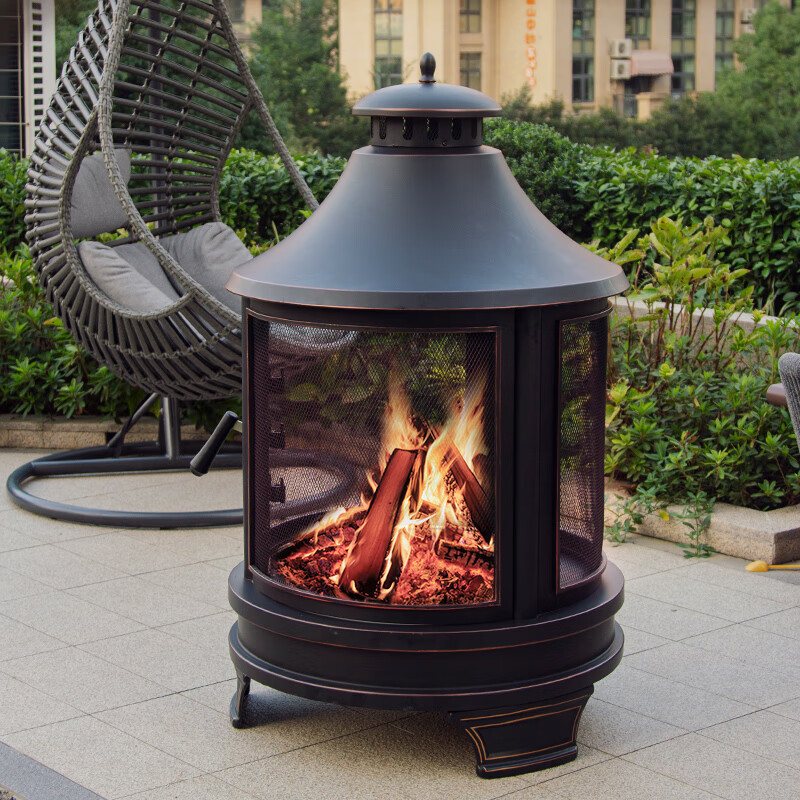良盼壁炉真火庭院露台柴烤火炉花园木炭烧烤架别墅取暖器野餐院子