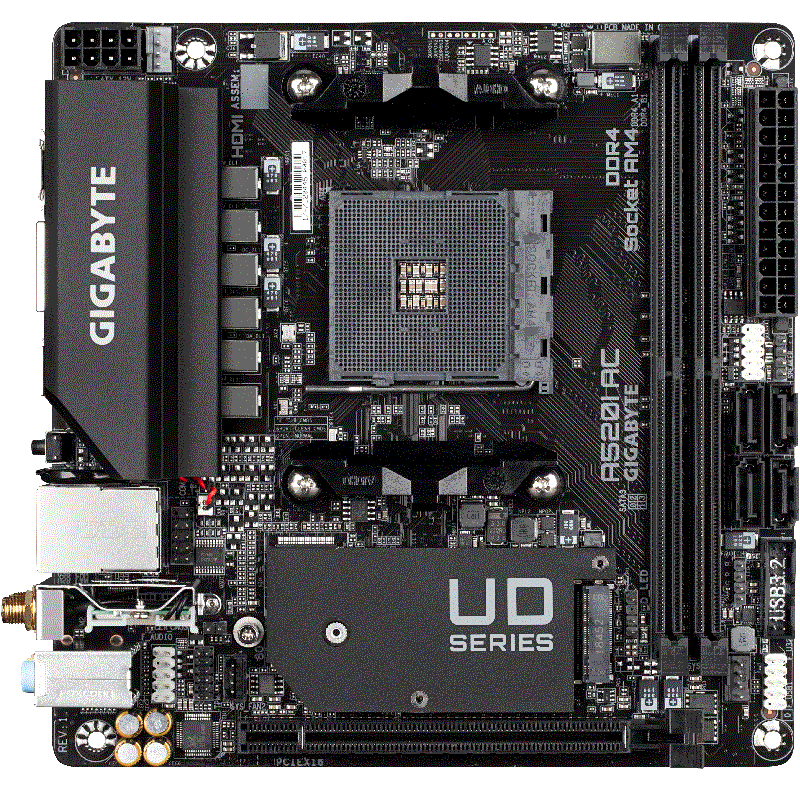 GIGABYTE 技嘉 A520I AC MINI-ITX主板（AMD AM4、A520）