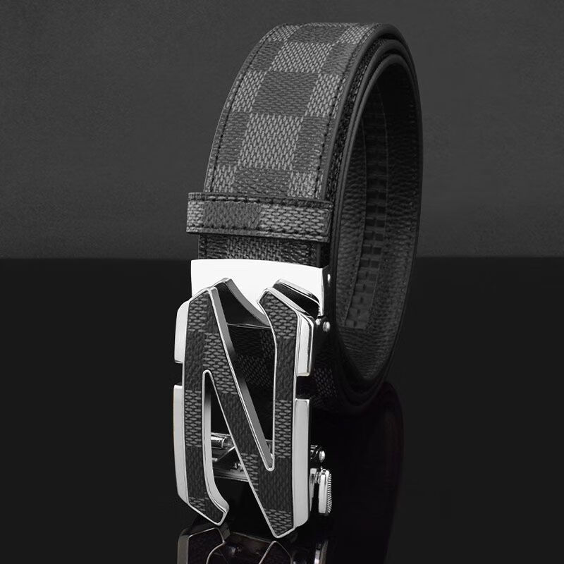 酷奇袋鼠皮带男士自动扣b腰带男韩版潮流青年卡其色裤腰带2023新款 会