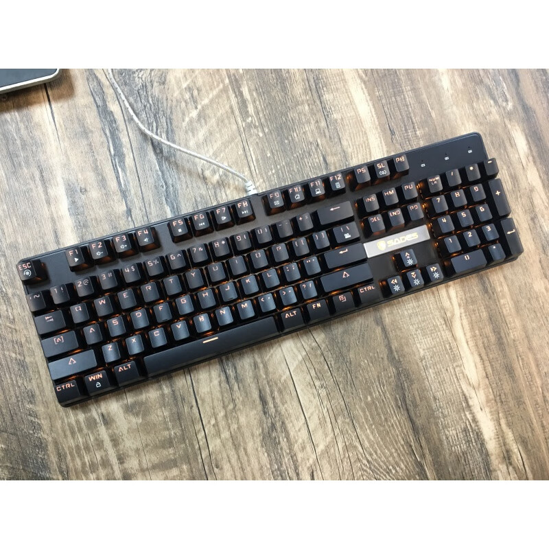 键87键黑轴茶轴红轴青轴樱桃轴混光rgb 赛德斯烽影黑色橙光黑轴成色好
