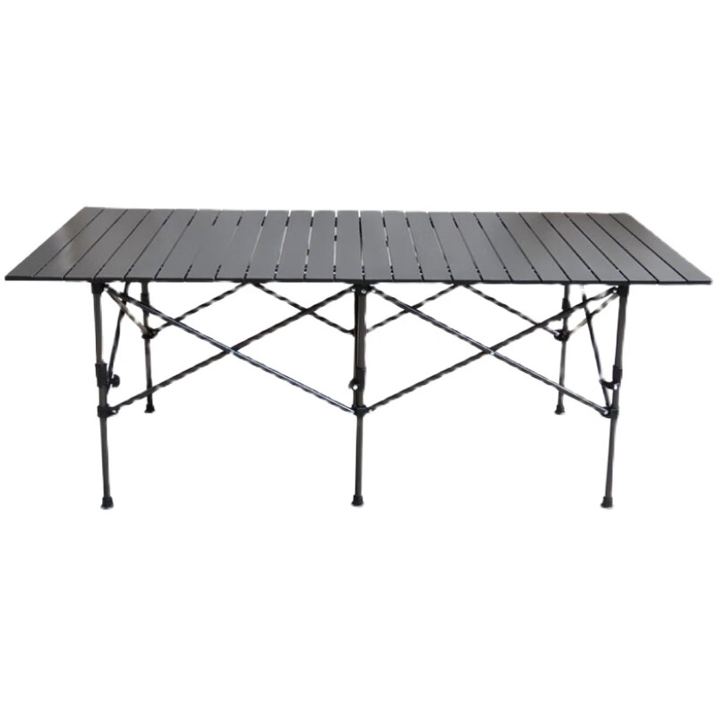 户外全地形升降折叠桌野餐烧烤便携式铝合金蛋卷桌子地摊台子桌椅 长