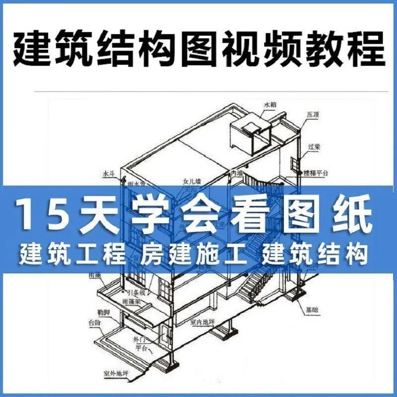 建筑工程识图视频教学建筑施工图房建施工全流程基础视频课程讲解