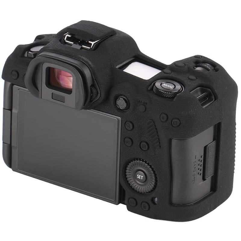 qeento保护壳 适用于佳能R5 R6 Mark II R RP R7 R8 R10相机保护套 硅胶套 黑色 佳能R5 mark II