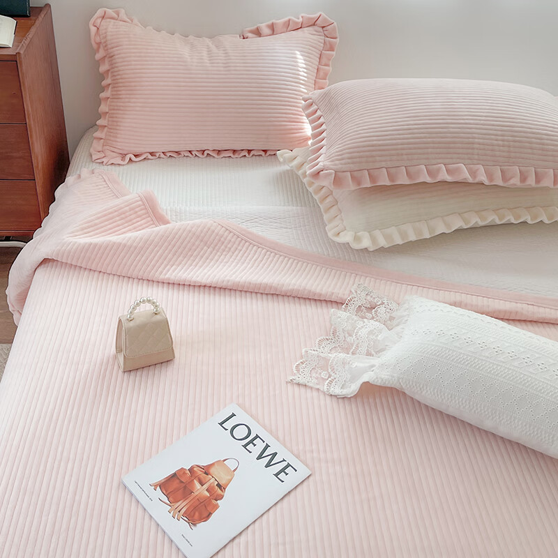 怡诺芊锦 纯色牛奶绒枕套一对2只装48cmx74cm加厚枕头套单个枕芯内胆