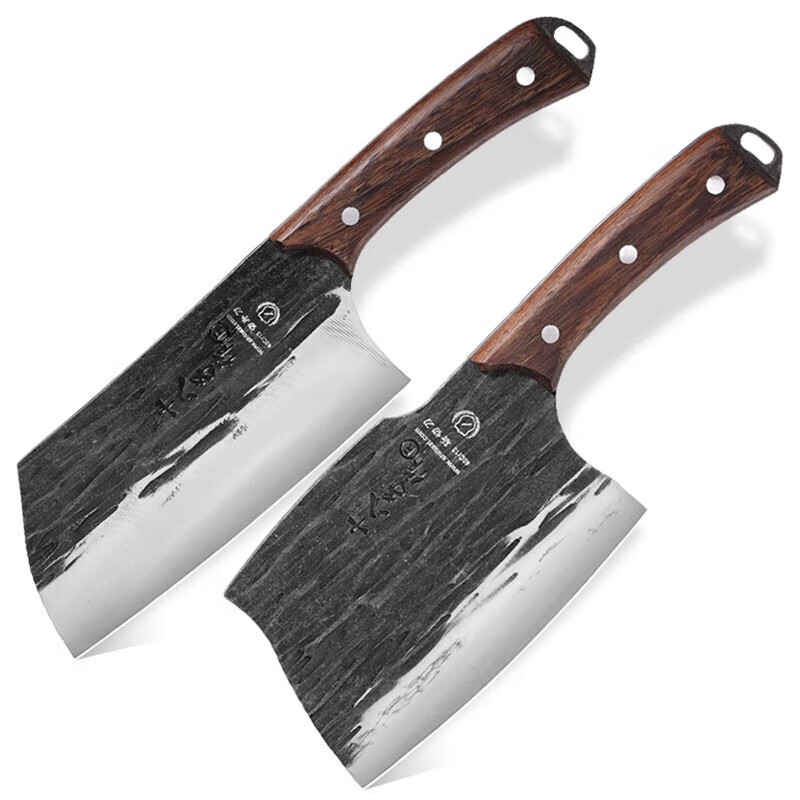 十八子作阳江菜刀手工古法真锻打 拍大蒜拍黄瓜家用切菜切肉刀 SL2326 墨锋切片刀【切菜切肉】