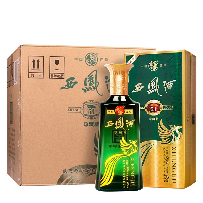 西凤酒凤香型53度旗帜珍藏版白酒 单瓶425ml