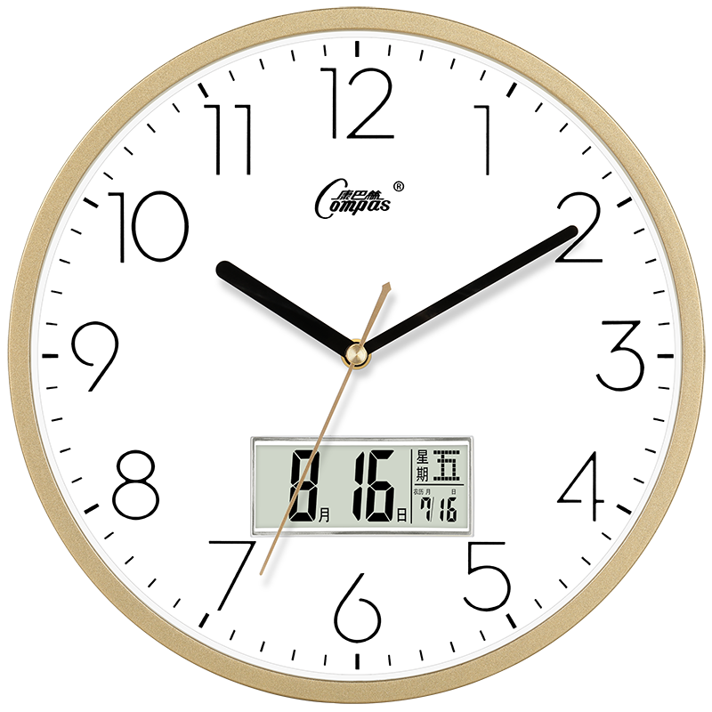 康巴丝（Compas）C2855Y-1金色挂钟：寻找艺术和实用的完美结合