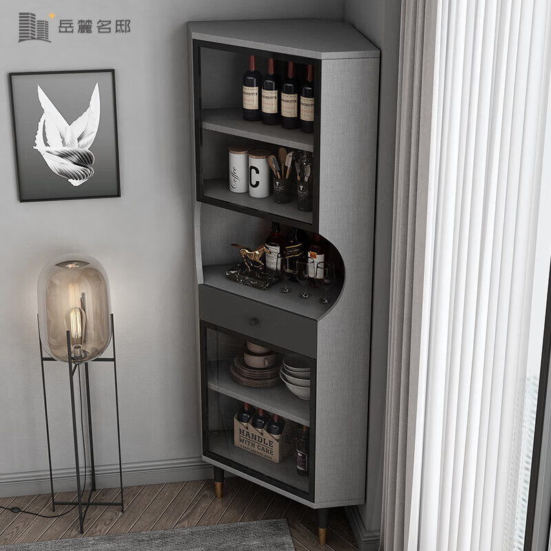 非凡福邸 角柜 转角柜现代简约三角形墙角柜厨房拐角转角酒柜北欧餐厅
