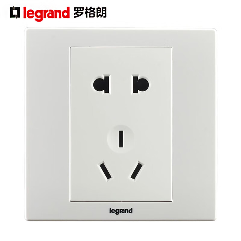 罗格朗 美淳系列白色插座面板 86型10a连体二三插座 五孔插座en426/10