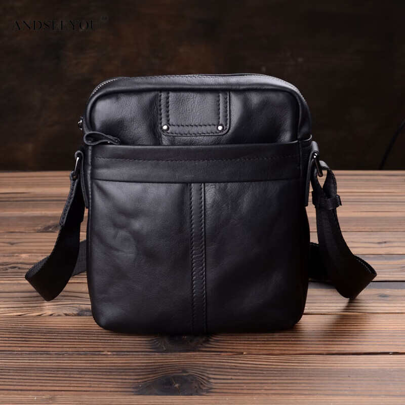 品牌男士真皮单肩包休闲包斜背包男包商务皮包男牛皮单肩斜挎包 红色